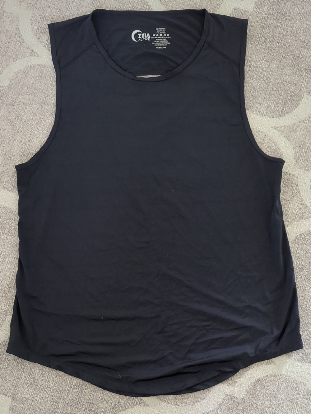 ZYIA Active Black Performance Muscle Tank Size L